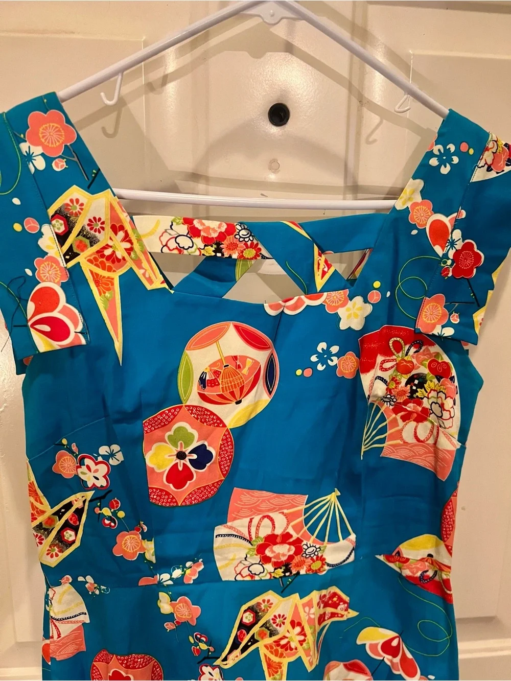 Trashy Diva Bright Turquoise Origami Print Dress